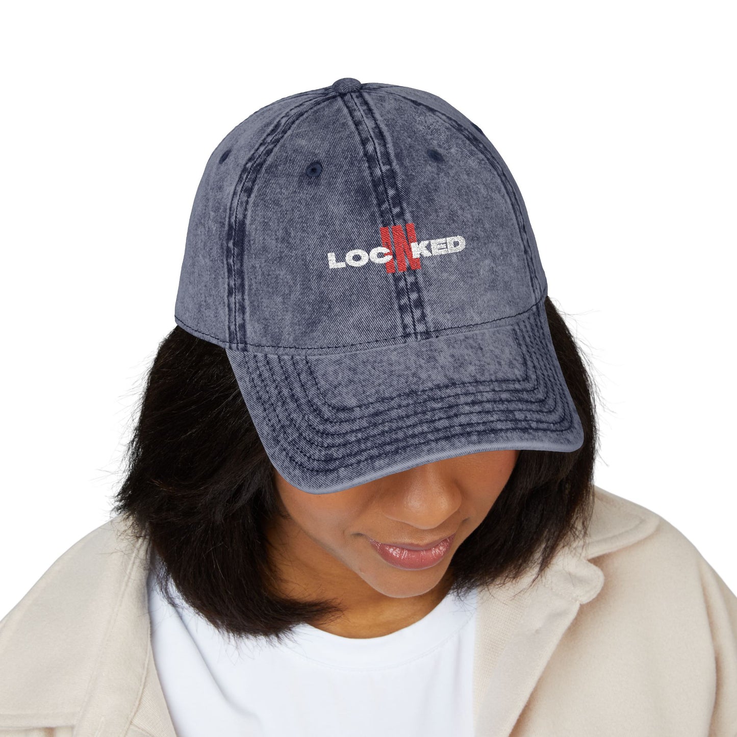 "Locked In" Vintage Embroidered Cap