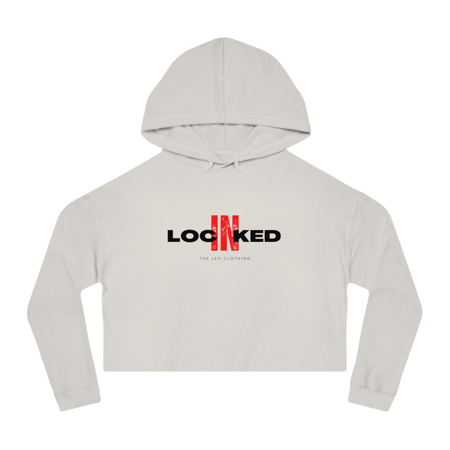 "Locked In" Cropped Hooded Sweatshirt (BLACK PRINT)