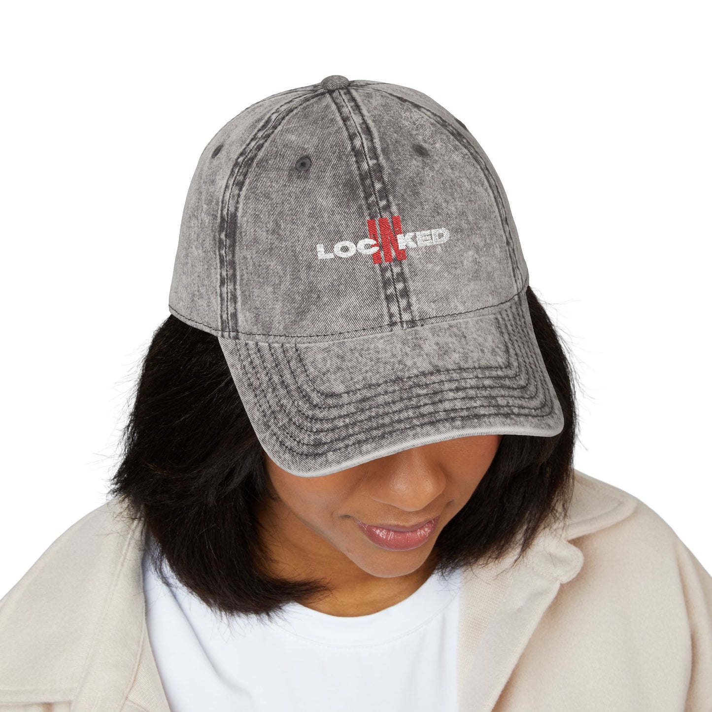 "Locked In" Vintage Embroidered Cap
