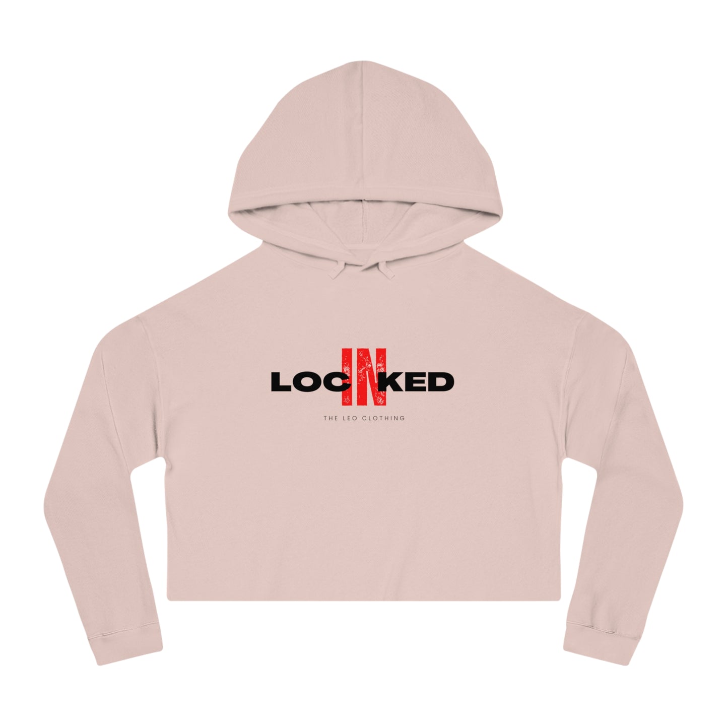 "Locked In" Cropped Hooded Sweatshirt (BLACK PRINT)