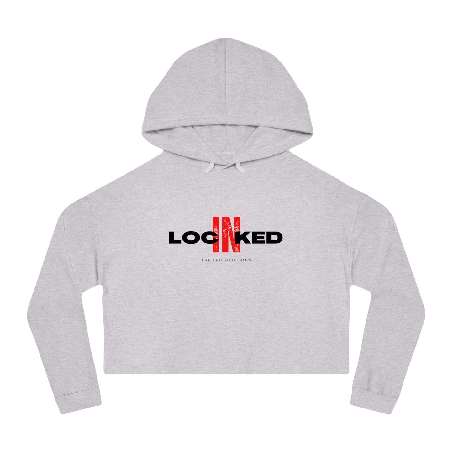 "Locked In" Cropped Hooded Sweatshirt (BLACK PRINT)