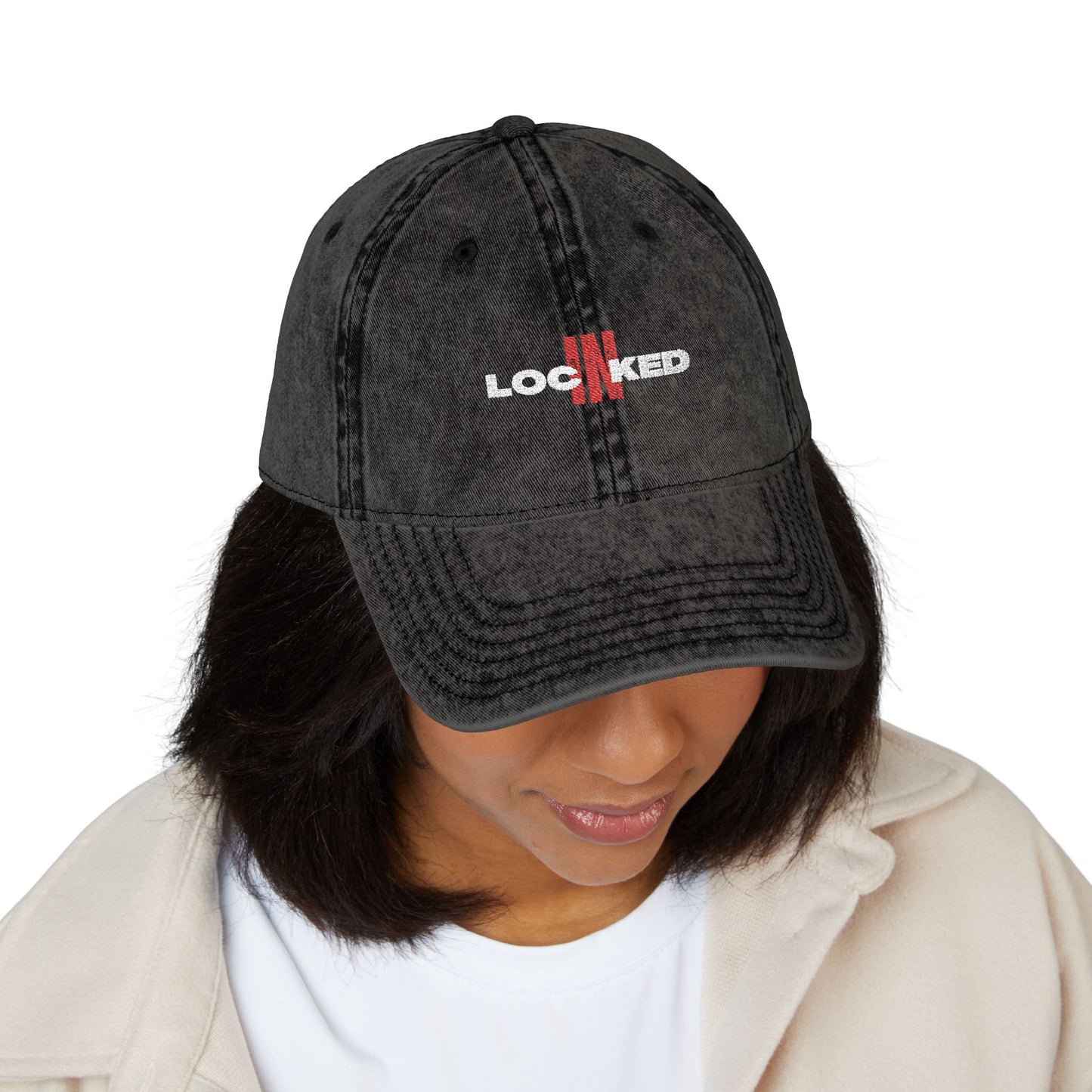 "Locked In" Vintage Embroidered Cap