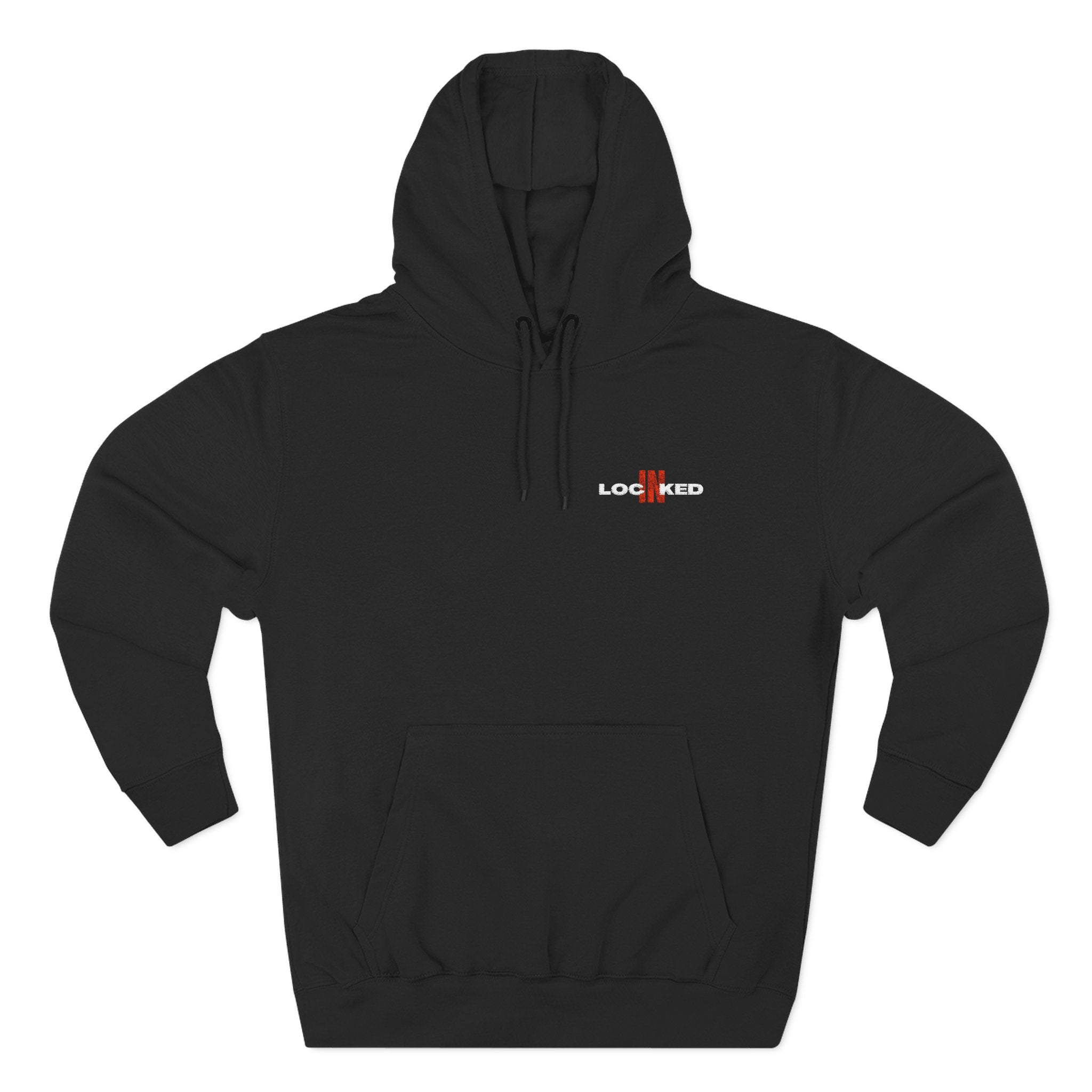 "LOCKED IN" - Embroidered Hoodie (WHITE)