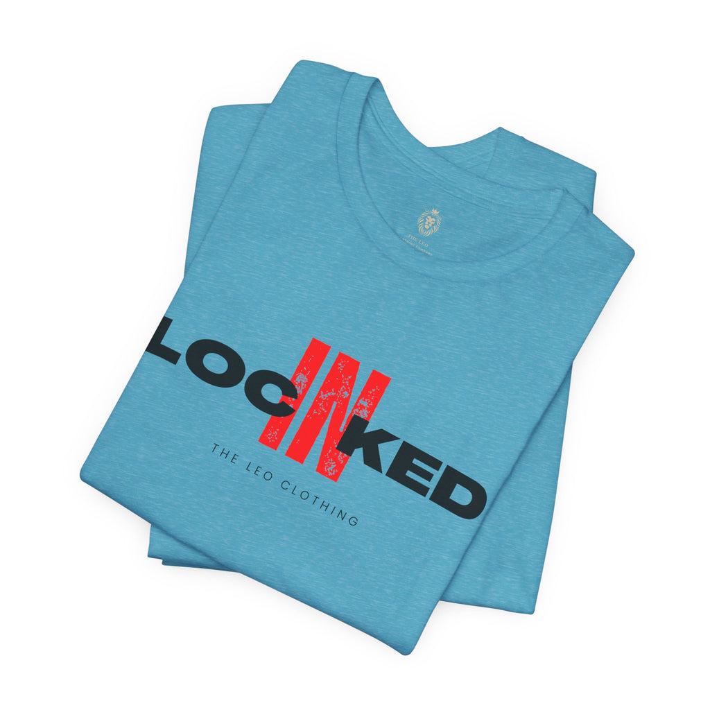 Locked In Graphic Tee — “LOCKINED” Red Accent Motivational Shirt