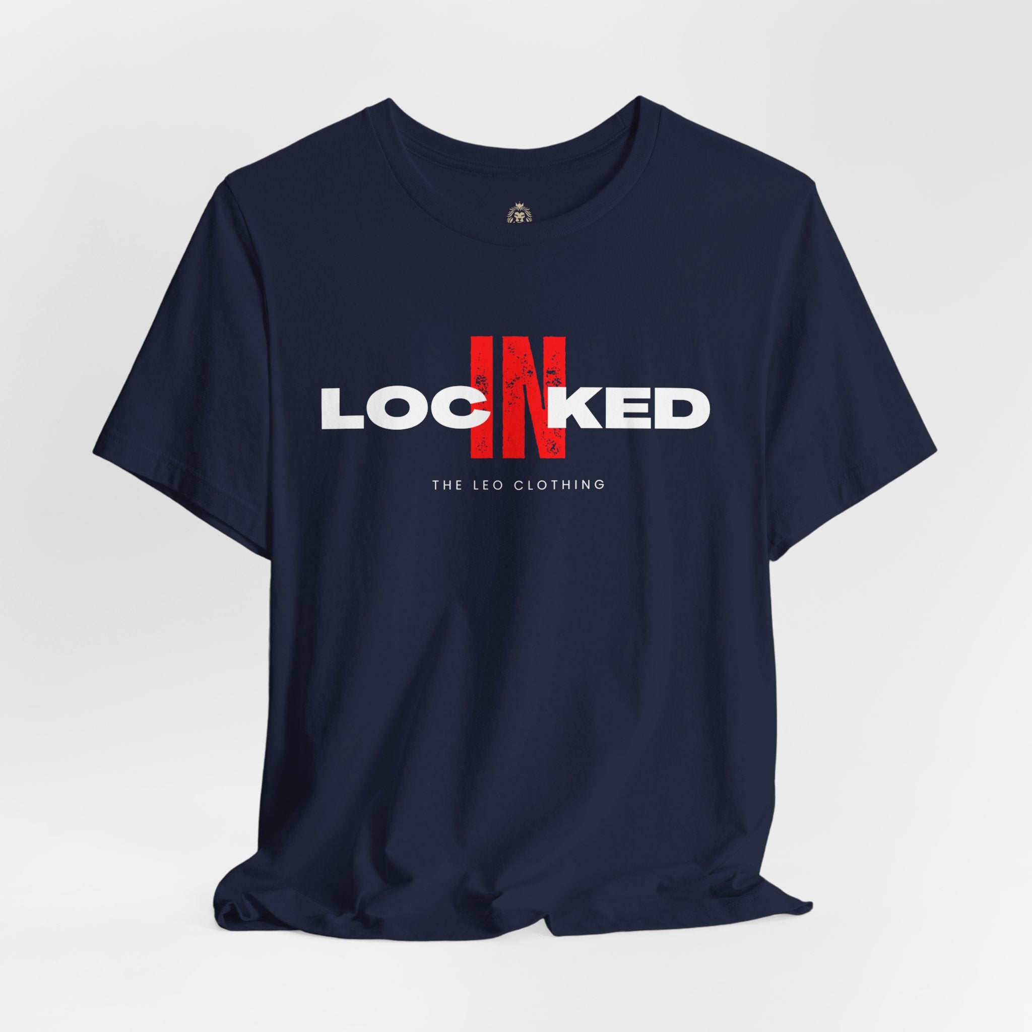 Locked In Graphic Tee — “LOCKINED” Red Accent Motivational Shirt