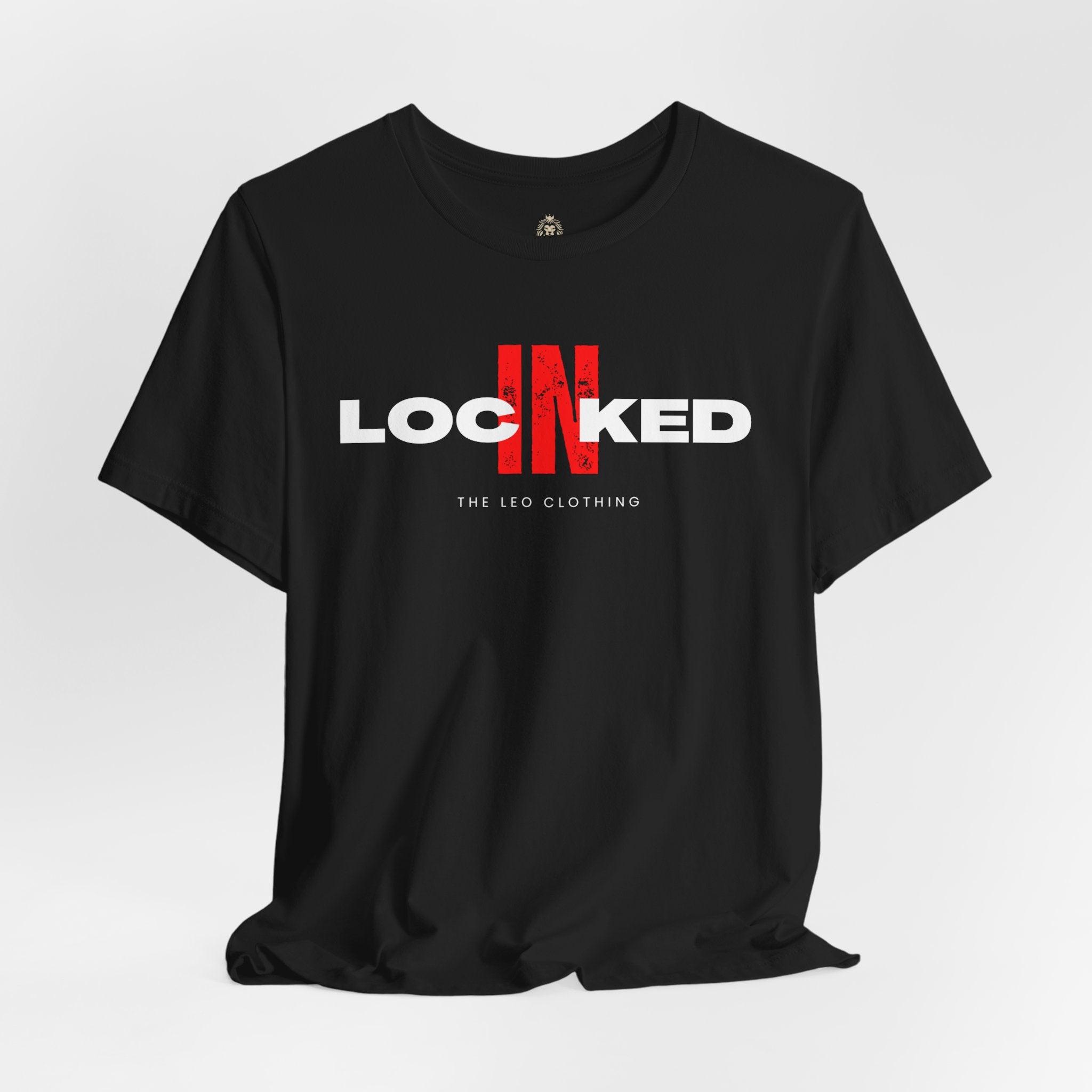 Locked In Graphic Tee — “LOCKINED” Red Accent Motivational Shirt