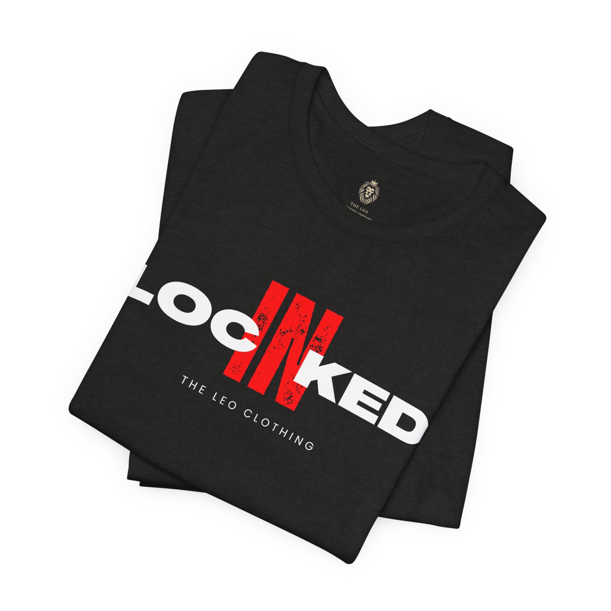 Locked In Graphic Tee — “LOCKINED” Red Accent Motivational Shirt