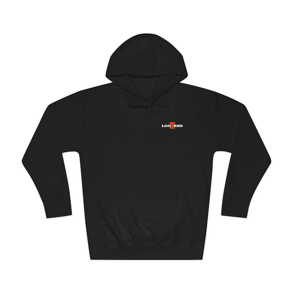 "LOCKED IN" - Embroidered hoodie (White Text)