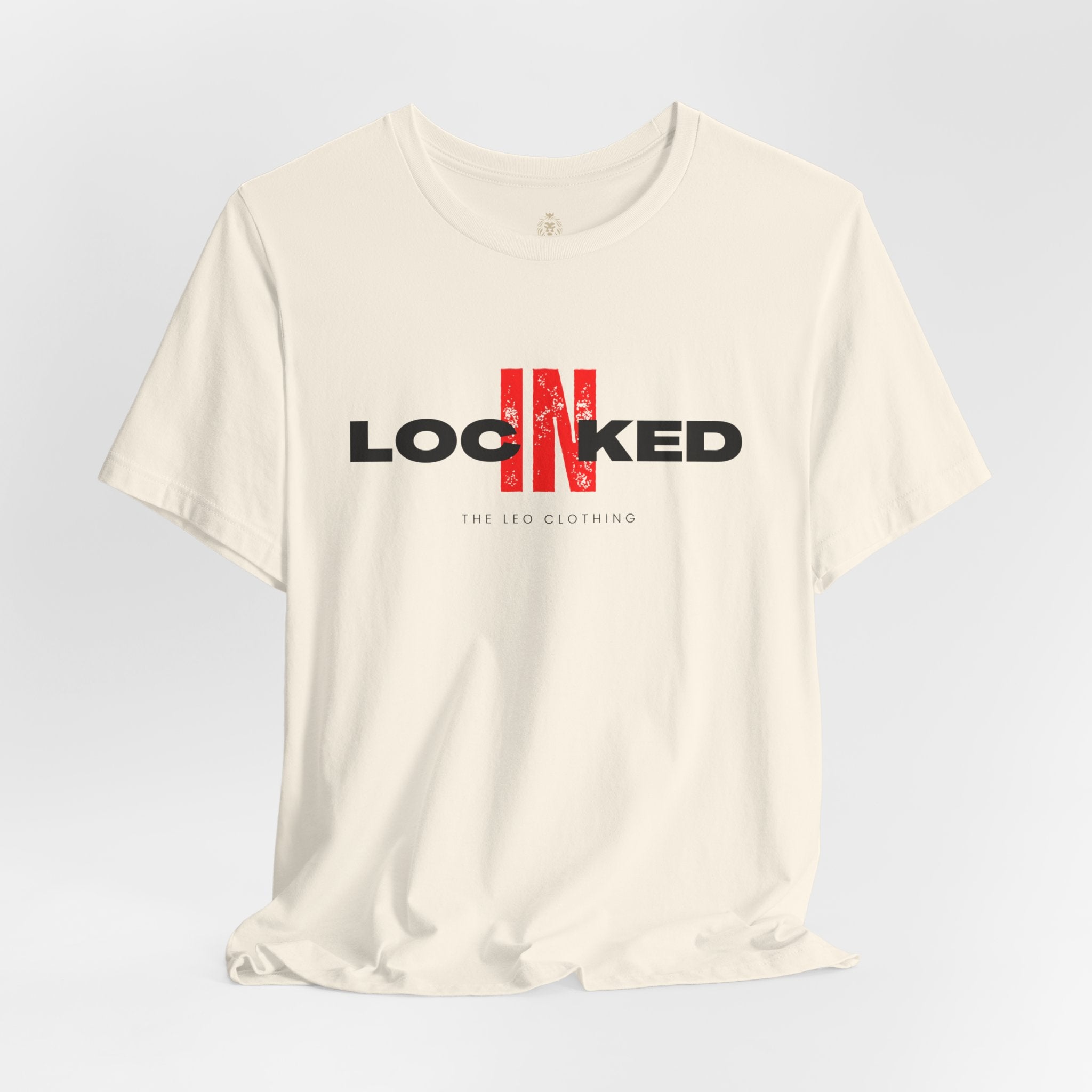 Locked In Graphic Tee — “LOCKINED” Red Accent Motivational Shirt