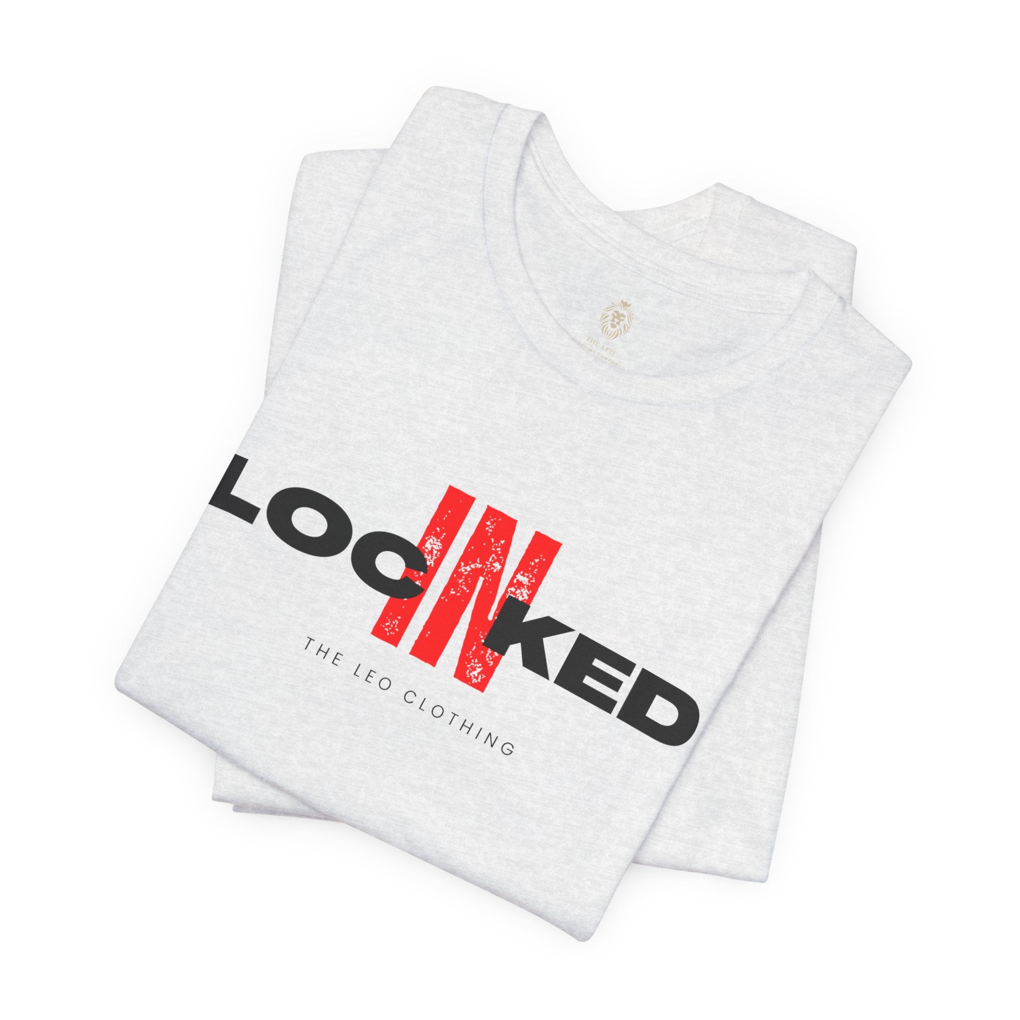 Locked In Graphic Tee — “LOCKINED” Red Accent Motivational Shirt