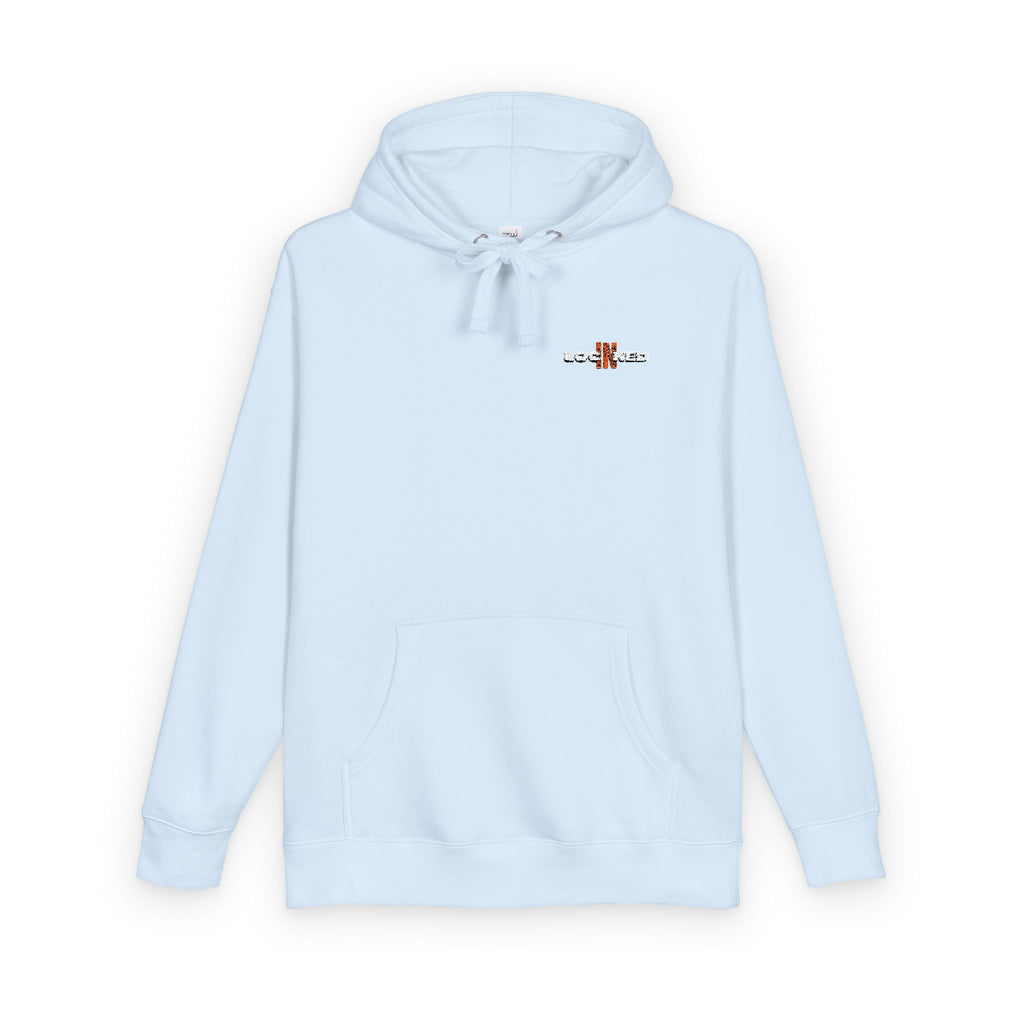 "LOCKED IN" - Embroidered hoodie (White Text)