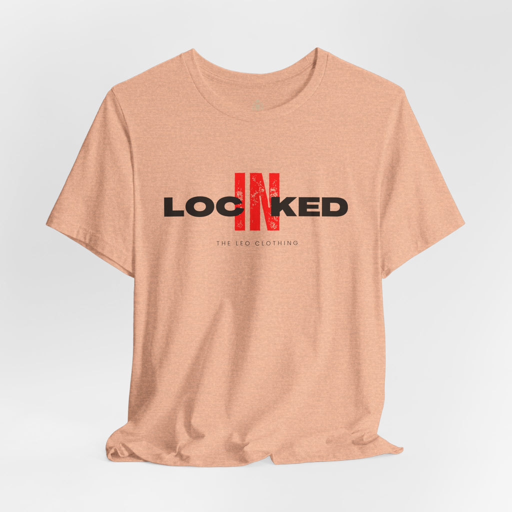 Locked In Graphic Tee — “LOCKINED” Red Accent Motivational Shirt