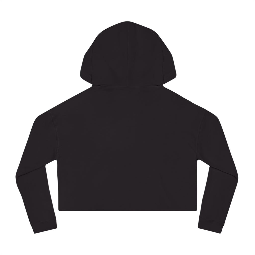 "Locked In" Cropped Hooded Sweatshirt (WHITE PRINT)