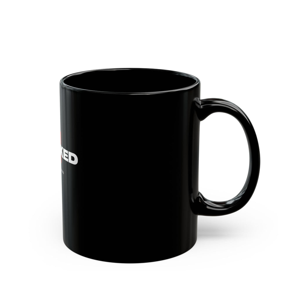 "Locked In" Logo Black Mug – 11oz/15oz Coffee Cup