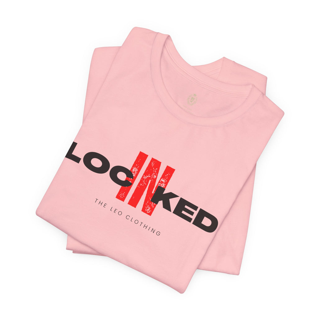 Locked In Graphic Tee — “LOCKINED” Red Accent Motivational Shirt