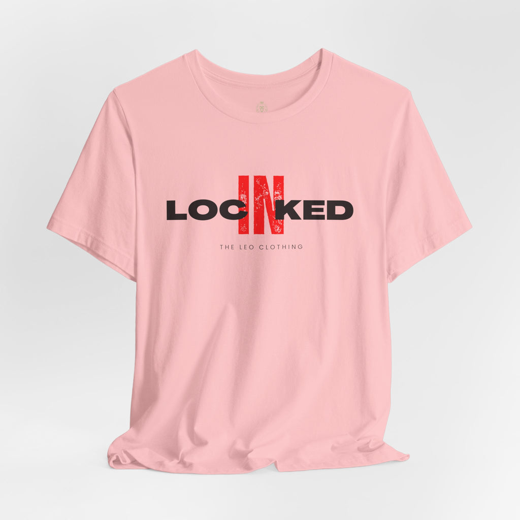 Locked In Graphic Tee — “LOCKINED” Red Accent Motivational Shirt