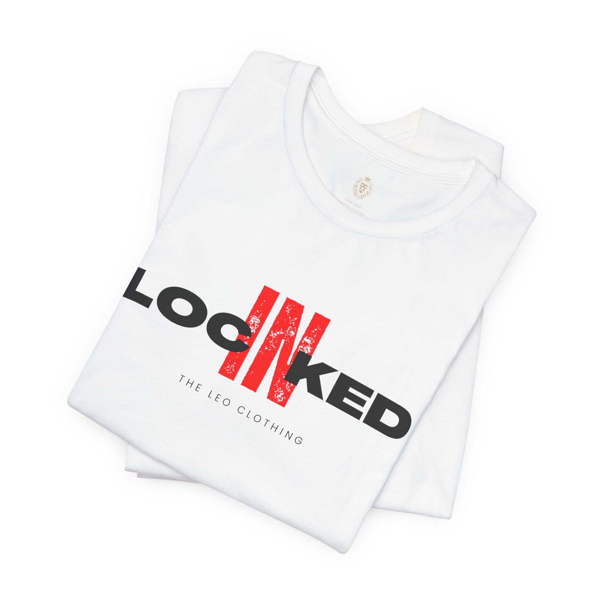 Locked In Graphic Tee — “LOCKINED” Red Accent Motivational Shirt