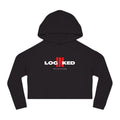 "Locked In" Cropped Hooded Sweatshirt (WHITE PRINT)