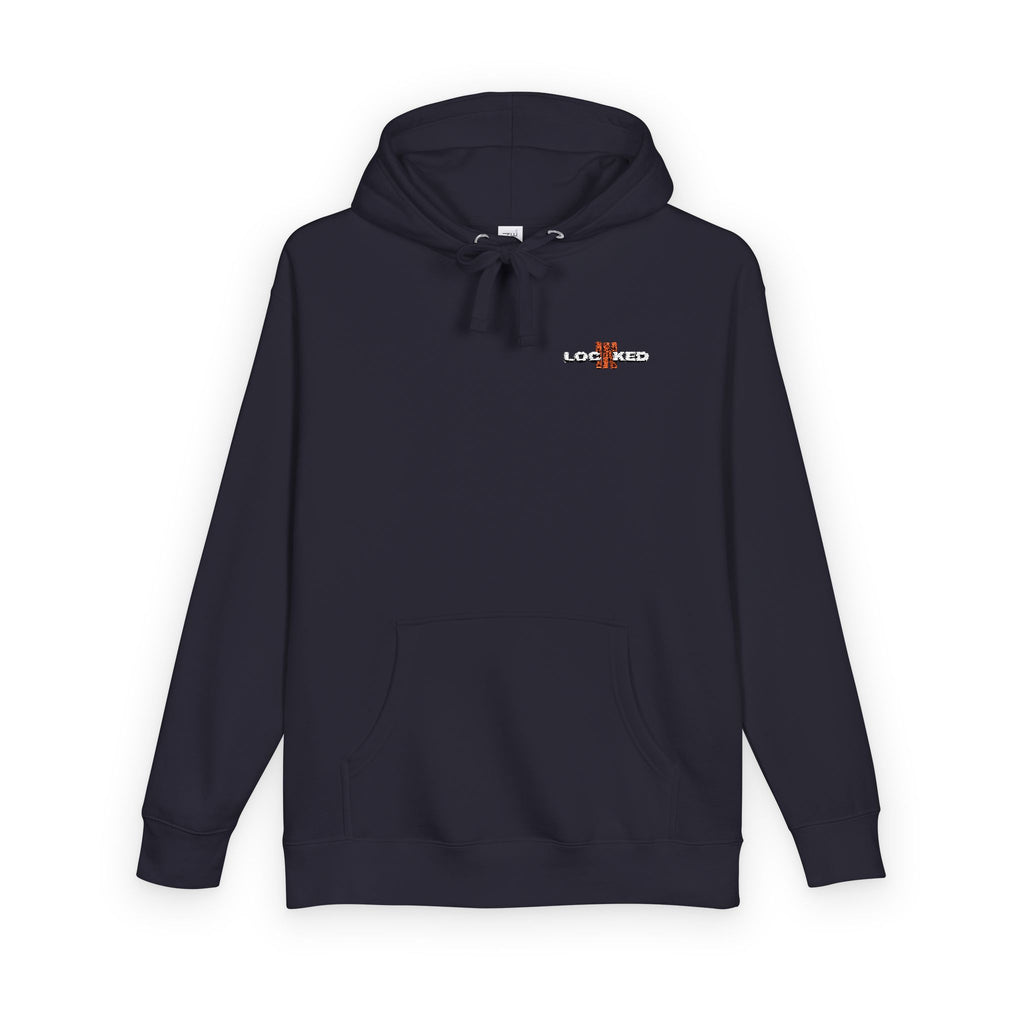 "LOCKED IN" - Embroidered hoodie (White Text)