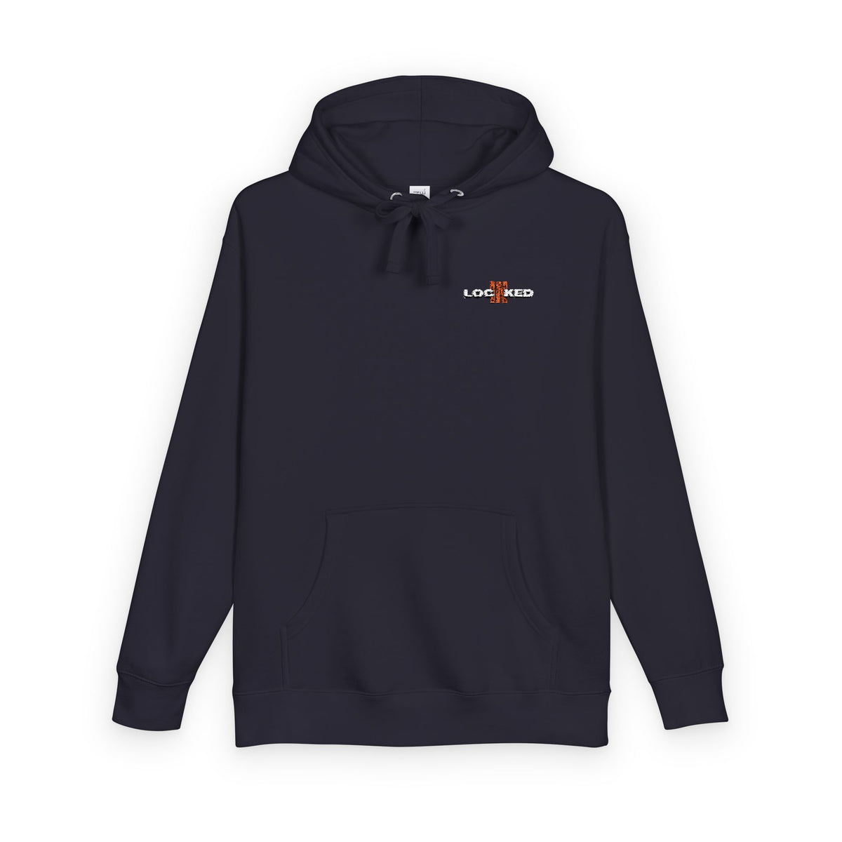 "LOCKED IN" - Embroidered hoodie (White Text)