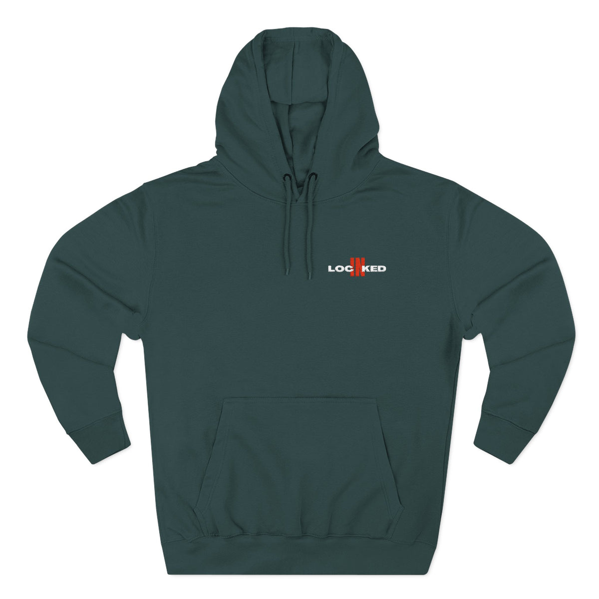 "LOCKED IN" - Embroidered Hoodie (WHITE)