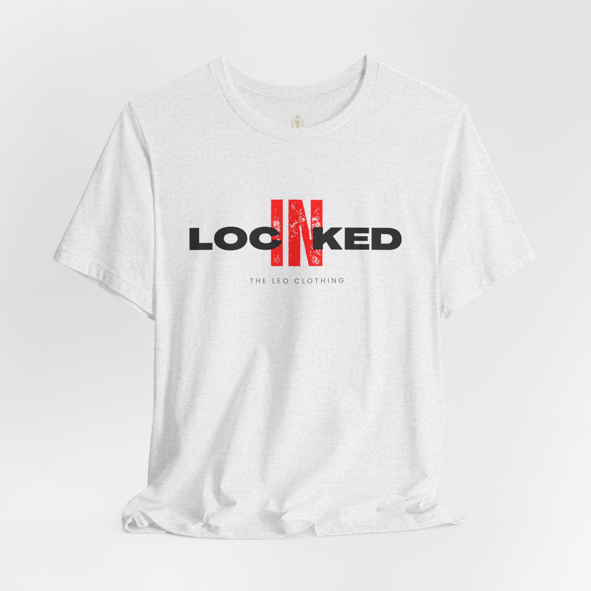 Locked In Graphic Tee — “LOCKINED” Red Accent Motivational Shirt