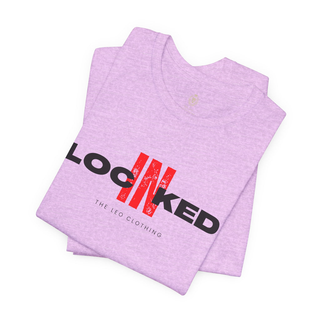 Locked In Graphic Tee — “LOCKINED” Red Accent Motivational Shirt