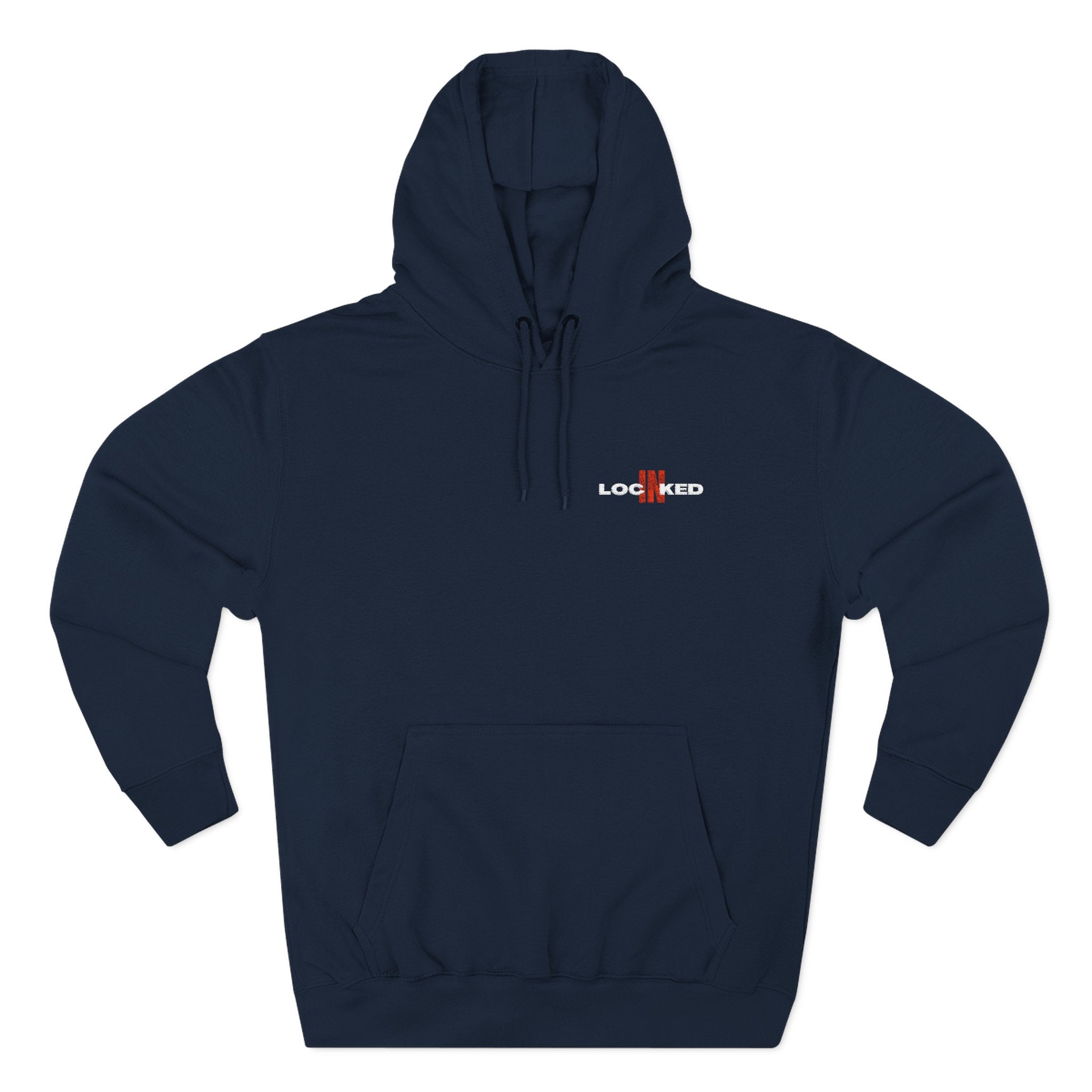 "LOCKED IN" - Embroidered Hoodie (WHITE)