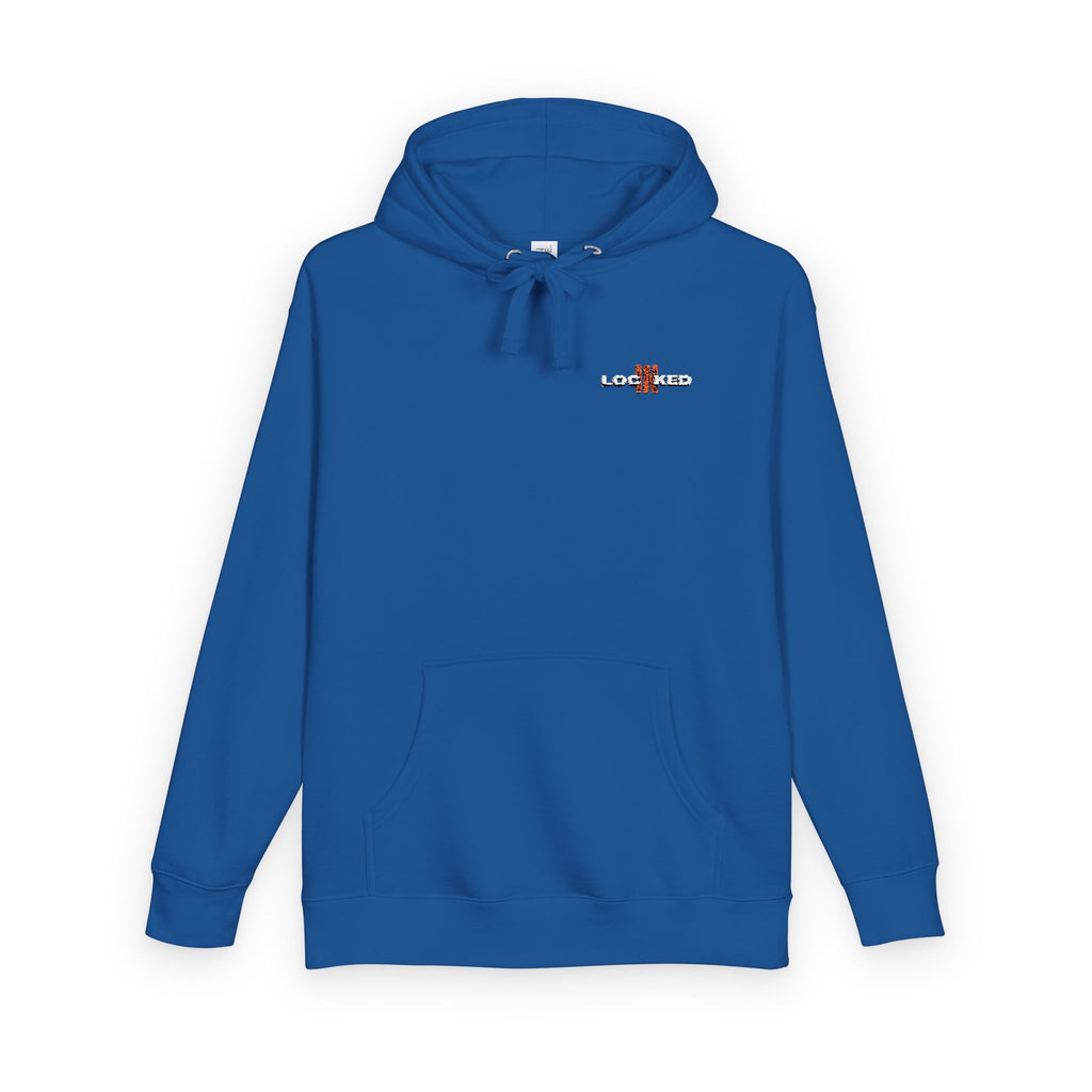"LOCKED IN" - Embroidered hoodie (White Text)