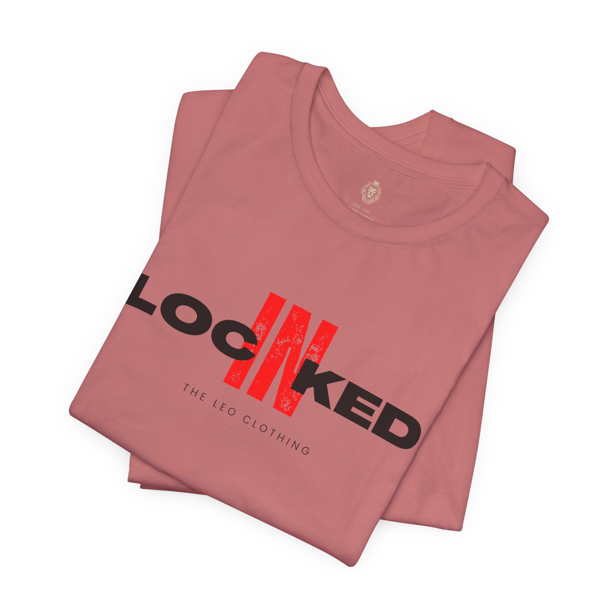 Locked In Graphic Tee — “LOCKINED” Red Accent Motivational Shirt