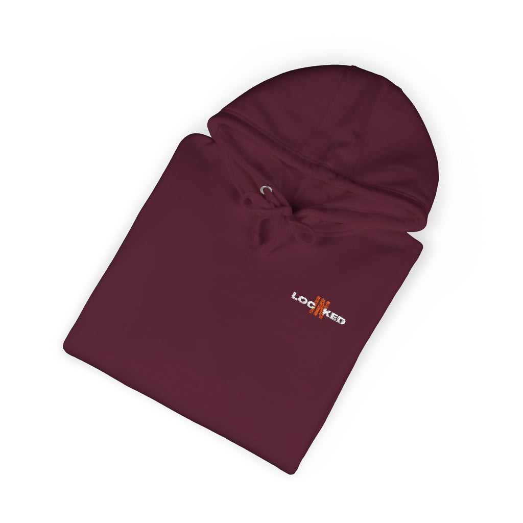 "LOCKED IN" - Embroidered hoodie (White Text)