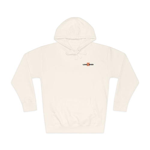 "LOCKED IN" - Embroidered hoodie (Black Text)