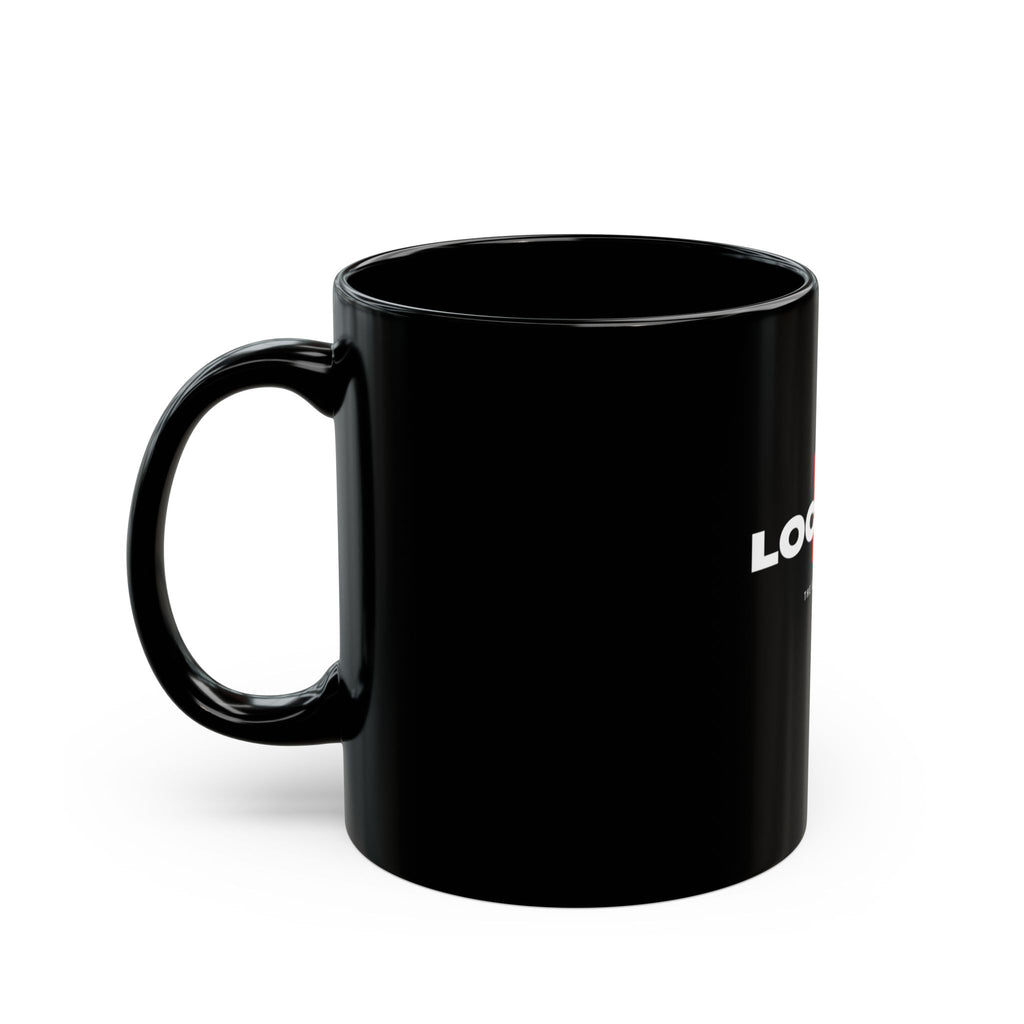 "Locked In" Logo Black Mug – 11oz/15oz Coffee Cup