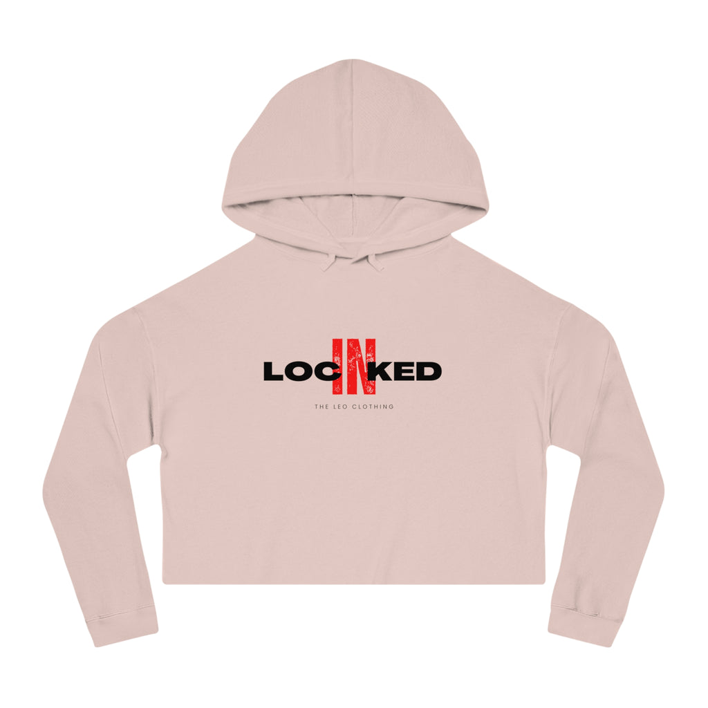 "Locked In" Cropped Hooded Sweatshirt (BLACK PRINT)