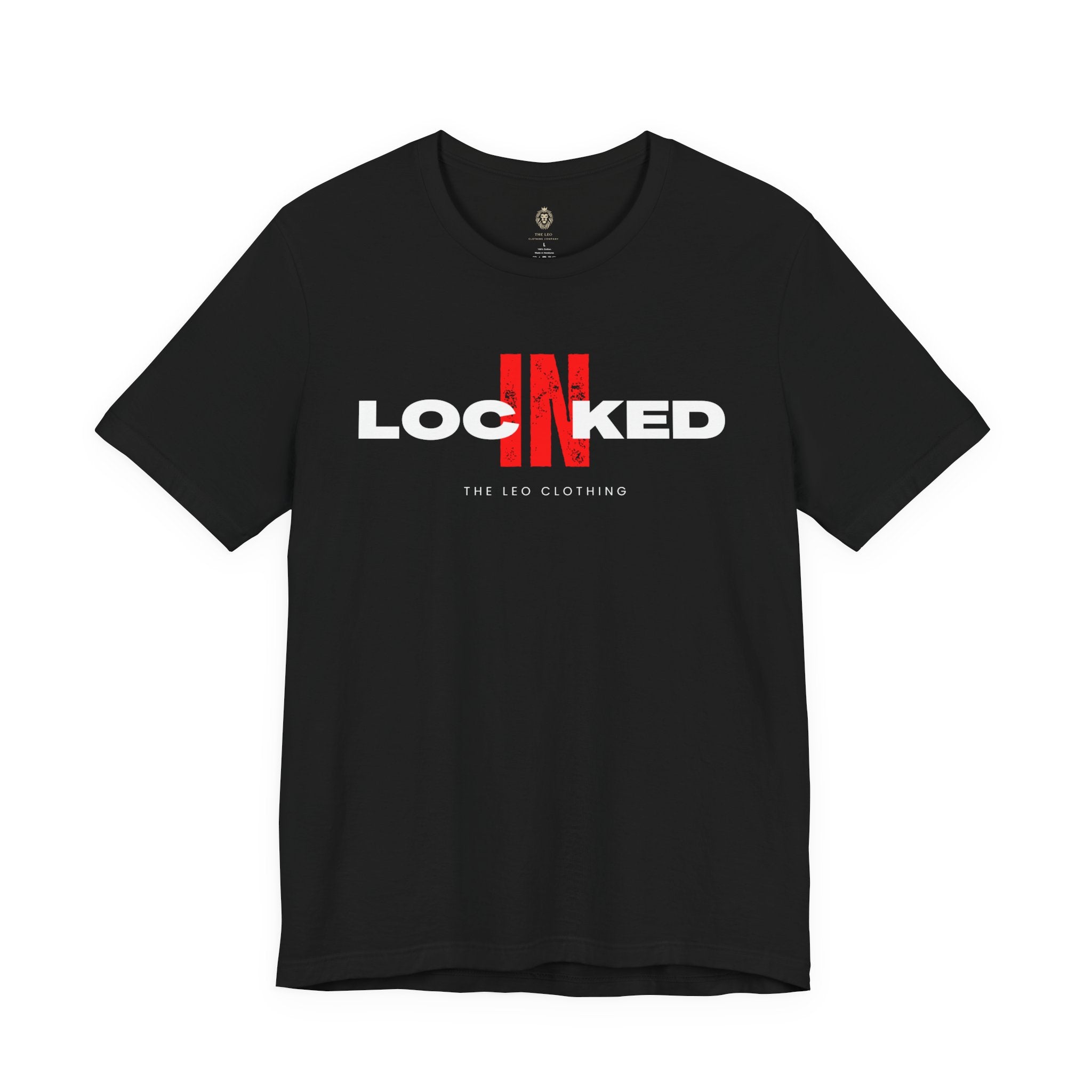 Locked In Graphic Tee — “LOCKINED” Red Accent Motivational Shirt