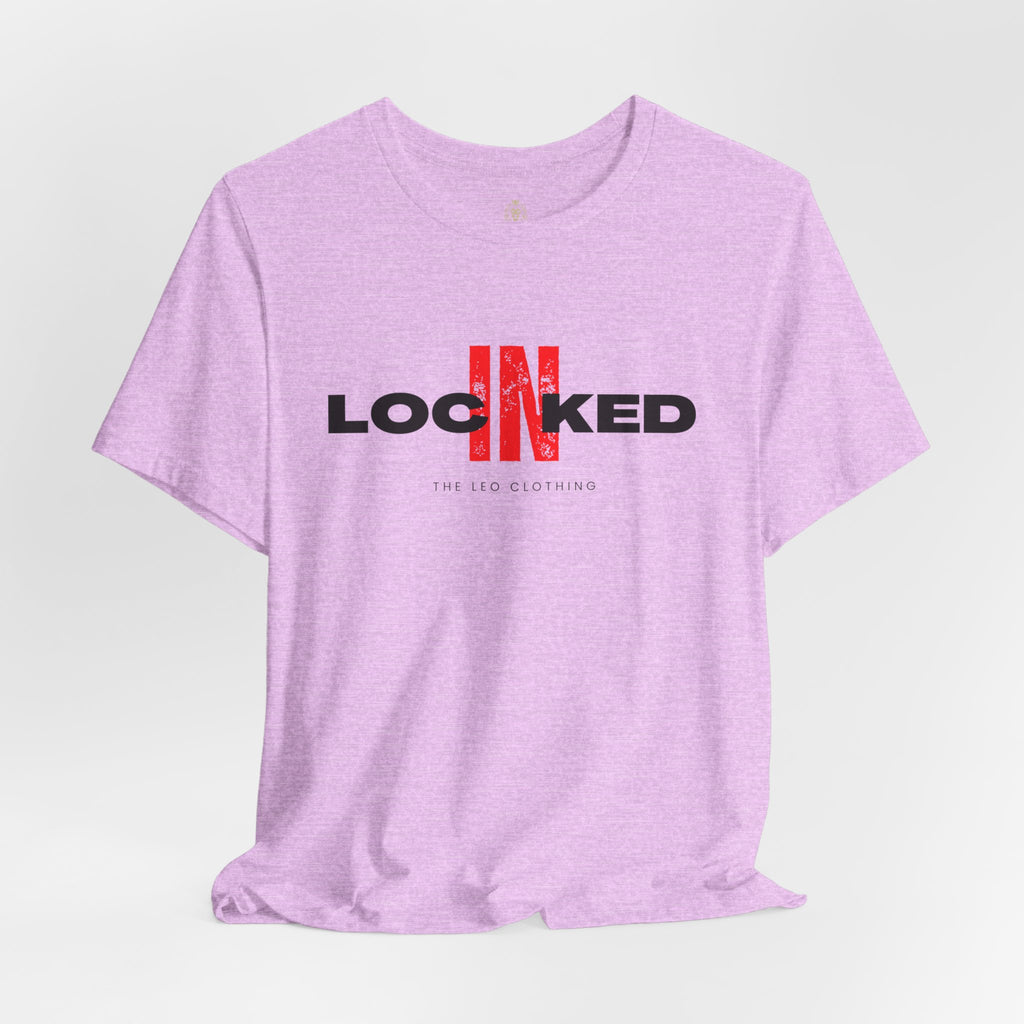 Locked In Graphic Tee — “LOCKINED” Red Accent Motivational Shirt