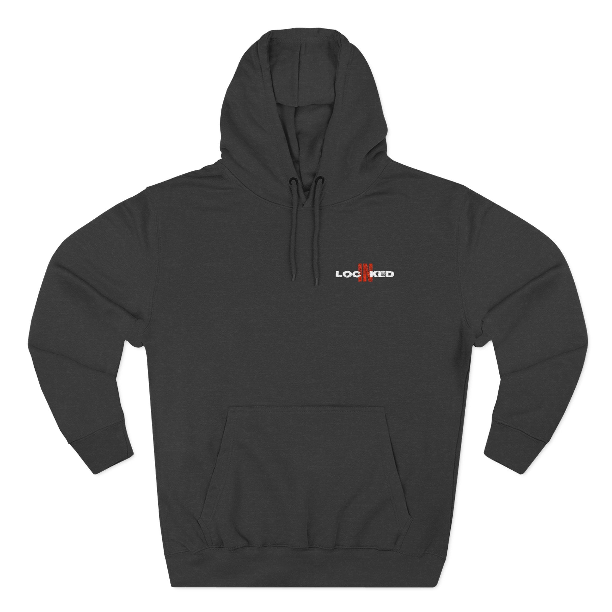 "LOCKED IN" - Embroidered Hoodie (WHITE)