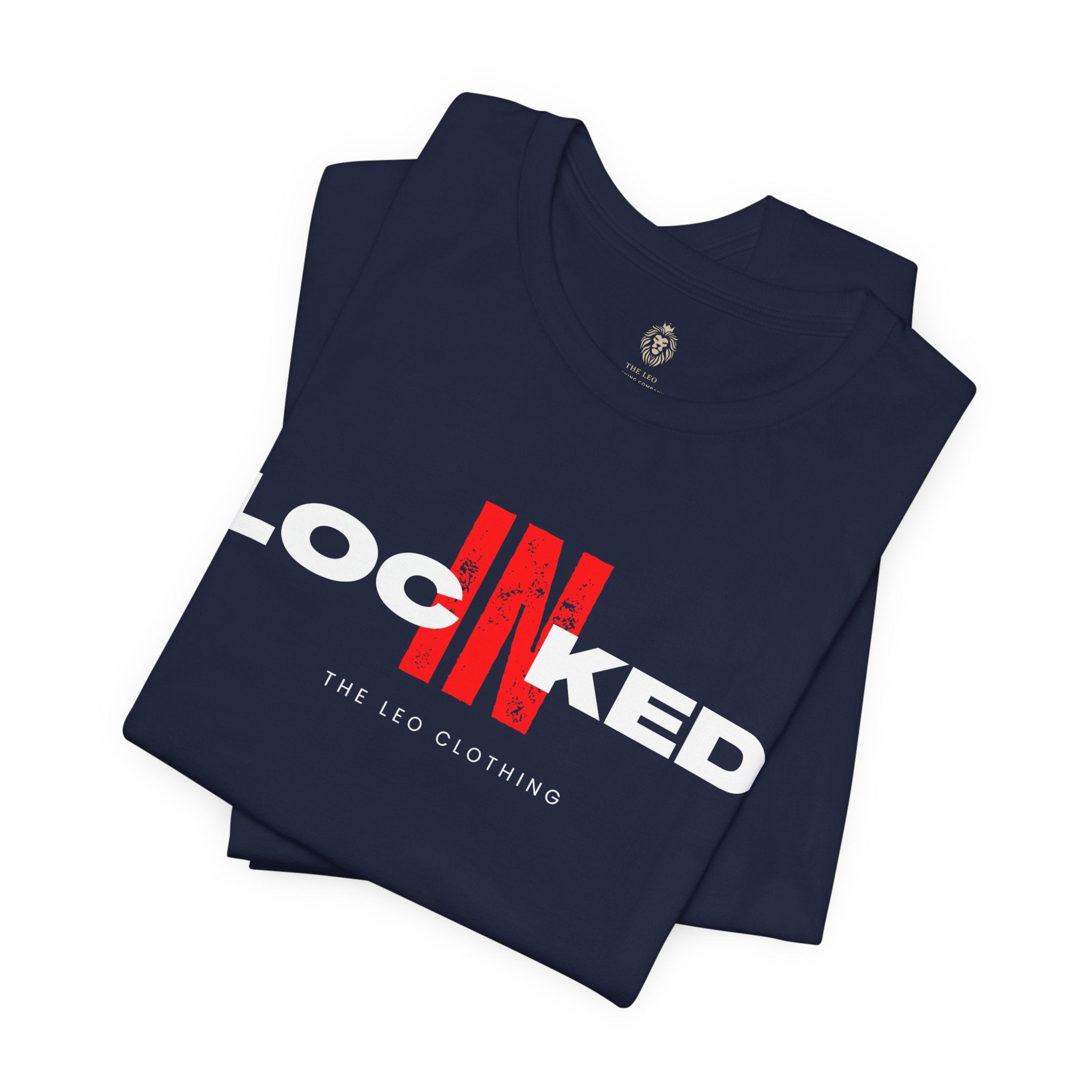 Locked In Graphic Tee — “LOCKINED” Red Accent Motivational Shirt