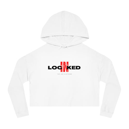 "Locked In" Cropped Hooded Sweatshirt (BLACK PRINT)