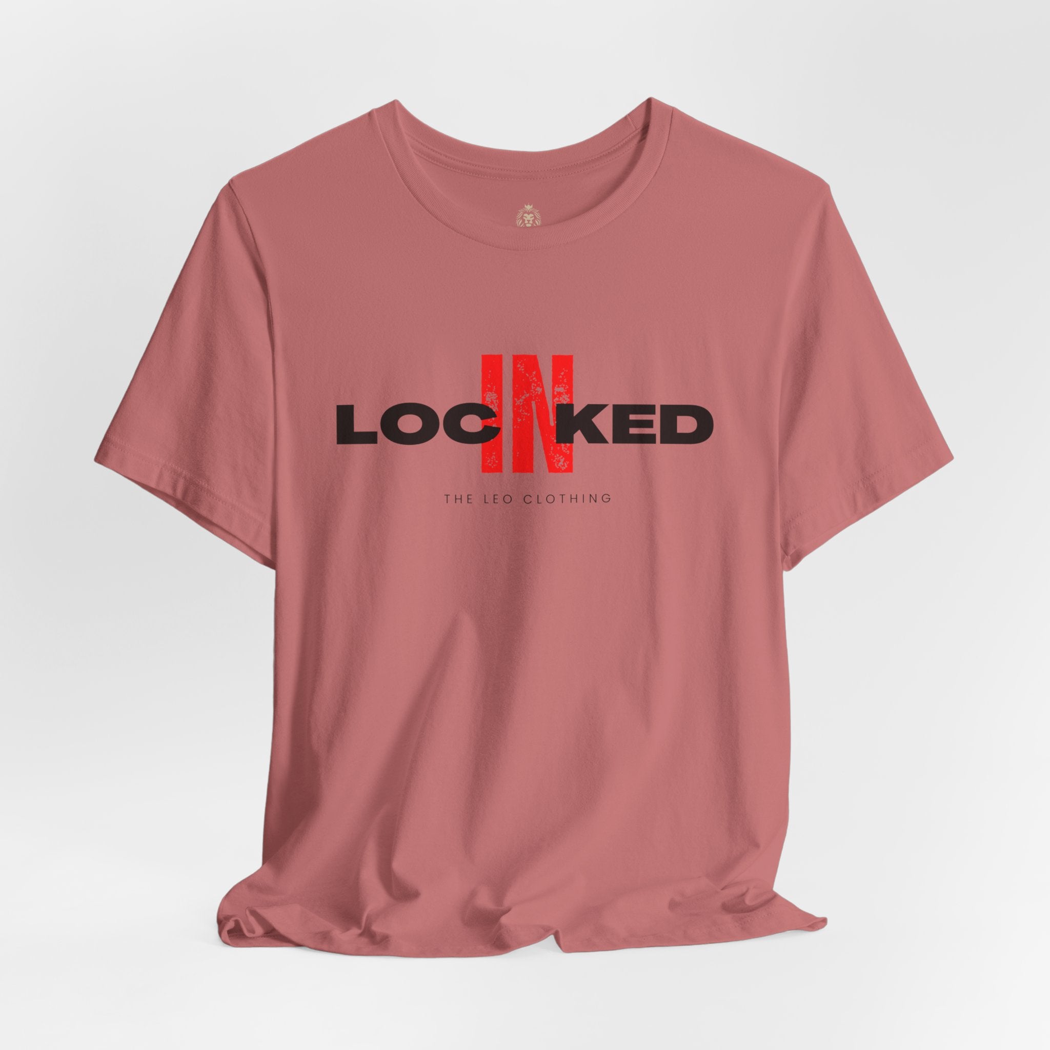 Locked In Graphic Tee — “LOCKINED” Red Accent Motivational Shirt