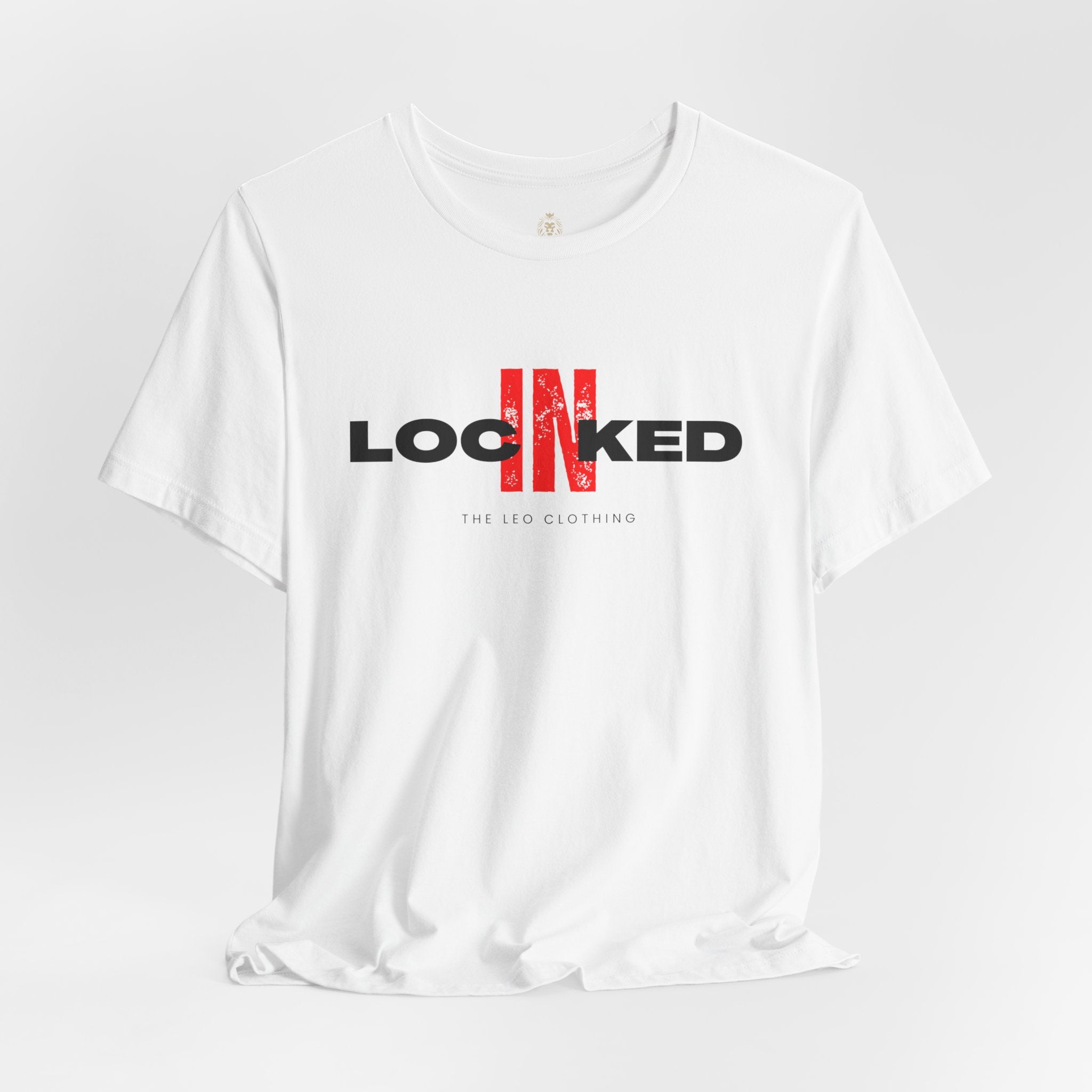 Locked In Graphic Tee — “LOCKINED” Red Accent Motivational Shirt
