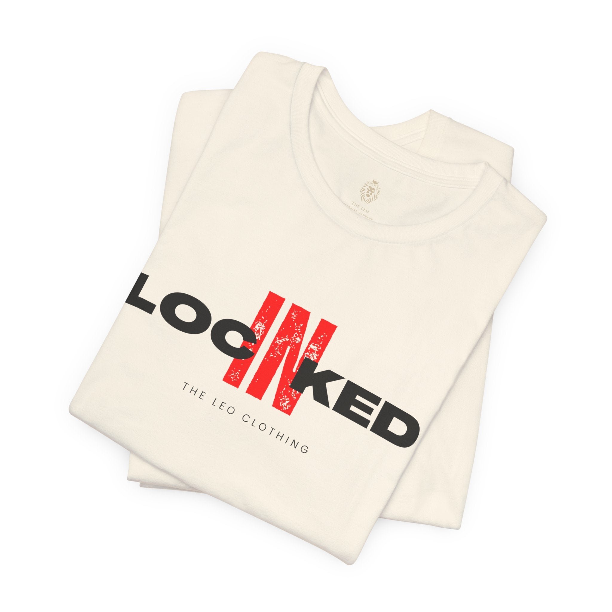 Locked In Graphic Tee — “LOCKINED” Red Accent Motivational Shirt