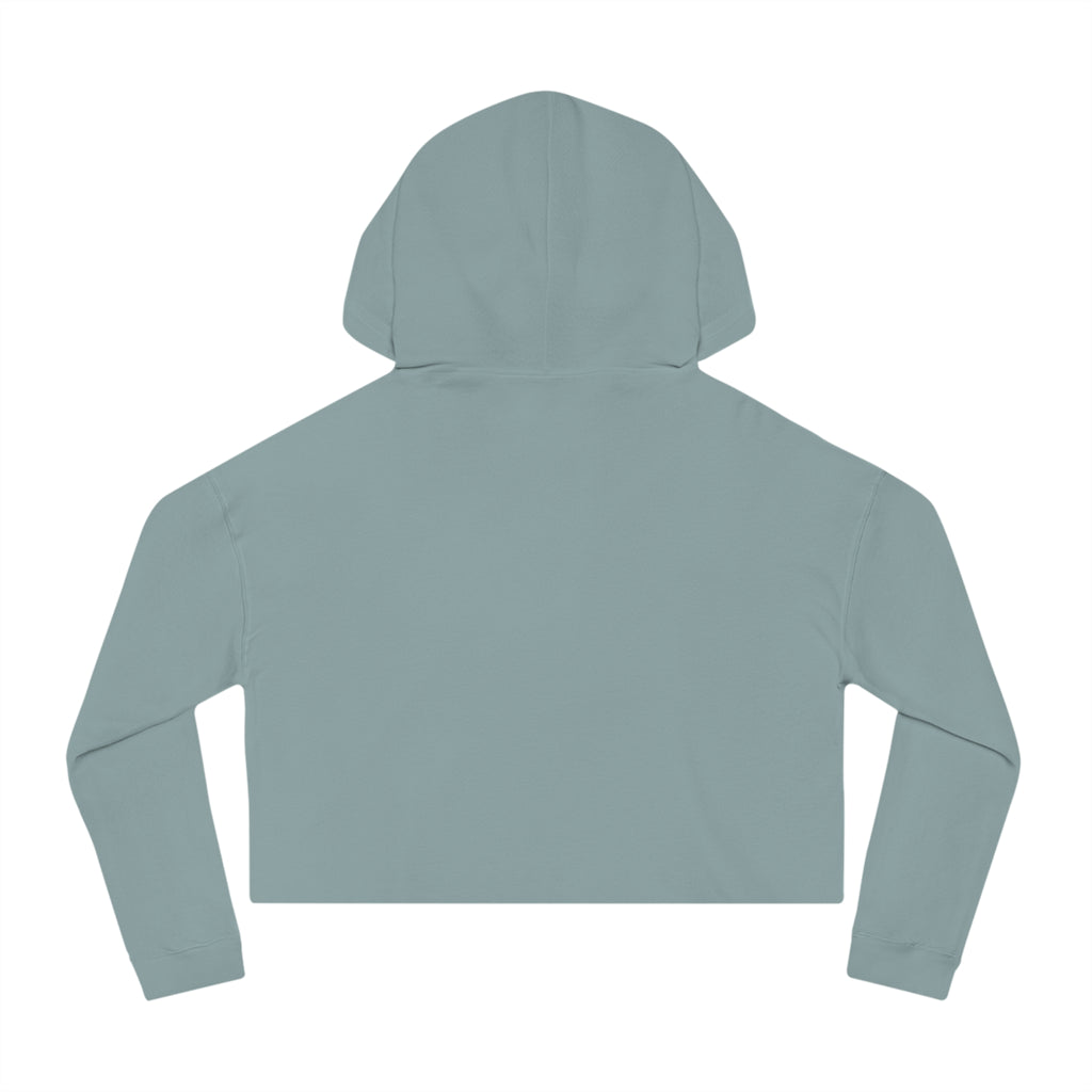 "Locked In" Cropped Hooded Sweatshirt (WHITE PRINT)