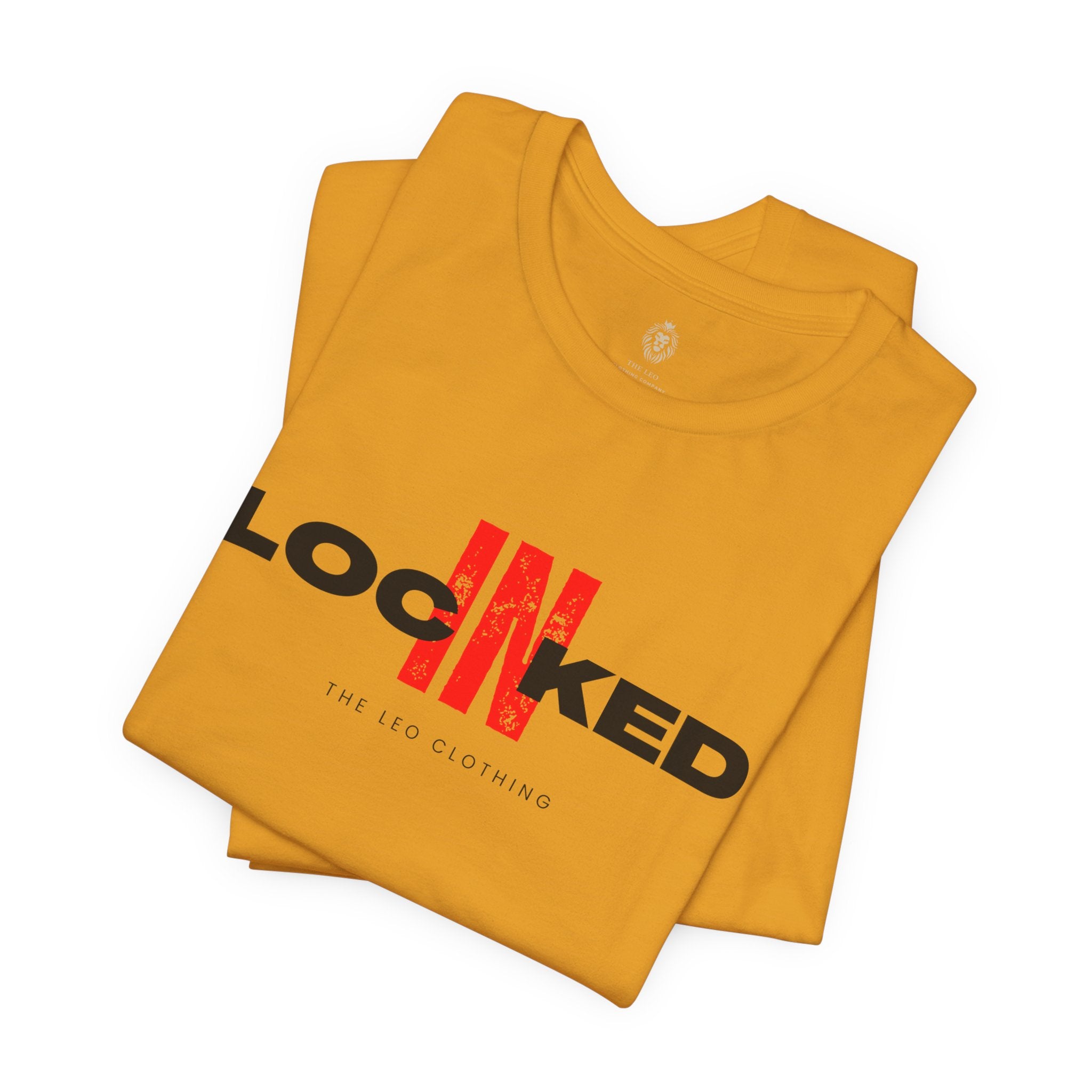 Locked In Graphic Tee — “LOCKINED” Red Accent Motivational Shirt